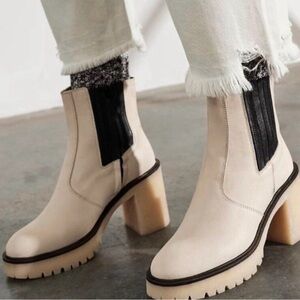 Free People James Chunky Heel Chelsea Boot White 39